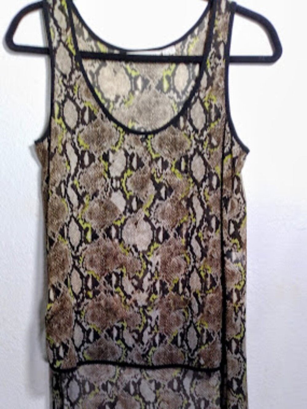 Sleeveless Top By: Pink Stitch brown, white, and yellow snakeskin print. Size: 2